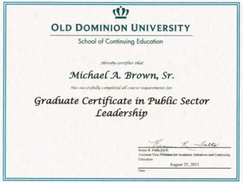 brown cert public sector leadership small
